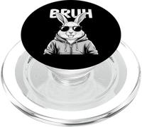 Bruh Bunny Face With Sunglasses Easter Day for Boys Men Kids PopSockets PopGrip per MagSafe