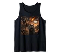 Bruh Cat Selfie T Rex Meteor Dinosauro Meme Grafica Divertente Canotta