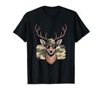 Bruh Deer Caccia Camo Corna Divertente All'aperto Cacciatore di Cervi Maglietta