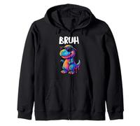Bruh Dinosaur Funny Meme Retro Animal Lover da Uomo, Donna, Bambino Felpa con Cappuccio