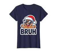 Bruh - Divertente omino di Pan di Zenzero, per Ragazzi, Ragazzi e Bambini Maglietta, Donna, Navy, L