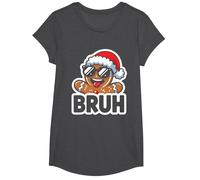 Bruh - Divertente omino di Pan di Zenzero, per Ragazzi, Ragazzi e Bambini Maglietta, Ragazze, Grigio Scuro, L