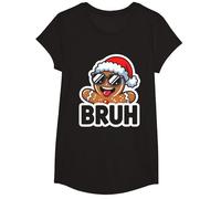 Bruh - Divertente omino di Pan di Zenzero, per Ragazzi, Ragazzi e Bambini Maglietta, Ragazze, Nero, L