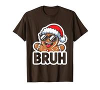 Bruh - Divertente omino di Pan di Zenzero, per Ragazzi, Ragazzi e Bambini Maglietta, Uomo, Marrone, L