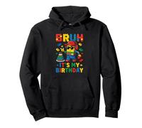 Bruh È Il Mio Compleanno Building Blocks Boy Birthday Felpa con Cappuccio