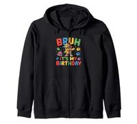 Bruh È Il Mio Compleanno Building Blocks Boy Birthday Felpa con Cappuccio