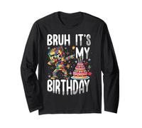 Bruh È Il Mio Compleanno Building Brick Builder Master Builder Maglia a Manica