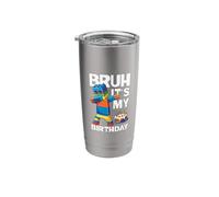 Bruh È il mio compleanno Dabbing Block Kid Brick Builder Bicchiere termico in acciaio inox doppia parete