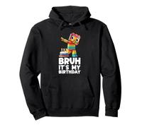 Bruh È il mio compleanno Dabbing Brick Kid Brick Builder Felpa con Cappuccio