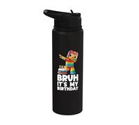 Bruh È il mio compleanno Dabbing Brick Kid Brick Builder Stainless Steel Insulated Water Bottle