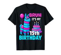 Bruh È Il Mio quindicesimo Compleanno Funny Teens Llama Meme Maglietta