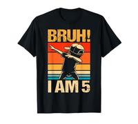 Bruh È il mio quinto compleanno Dabbing Sono il mio compleanno di 5 anni Maglietta