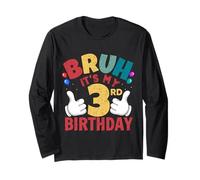 Bruh, è Il Mio Terzo Compleanno, Regali per Bambini e Bambine di 3 Anni Maglia a Manica