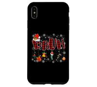 Bruh Funny Christmas Red Plaid Teens Boys Kids Xmas Pajamas Custodia per iPhone XS Max