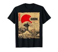 Bruh Great Wave Kanagawa Vintage Giapponese Surf Capybara Maglietta