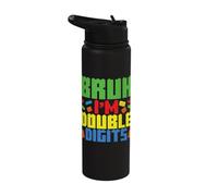 Bruh I' m Double Digits Block Building Brick Builder Birthday Stainless Steel Insulated Water Bottle