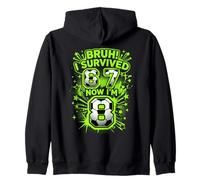 Bruh I Survived 6 7 Now I Am 8 Giocatore di Calcio 8 ° Compleanno Felpa con Cappuccio