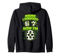 Bruh I Survived 6 7 Now I Am 8 Giocatore di Calcio 8 ° Compleanno Felpa con Cappuccio