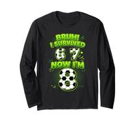 Bruh I Survived 6 7 Now I Am 8 Giocatore di Calcio 8 ° Compleanno Maglia a Manica