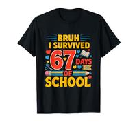 Bruh I Survived 67 Days of School Six Seven Meme Teacher Maglietta