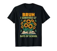 Bruh I Survived 67 Days of School Six Seven Meme Teacher Maglietta