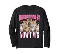 Bruh I Survived 67 Now I'm 8 Gatti 8° Compleanno Ragazze Maglia a Manica