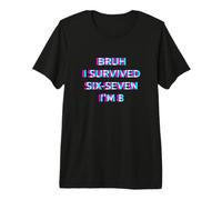 Bruh I Survived Six Seven I'm 8 Birthday Maglietta Premium