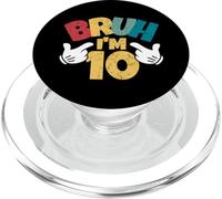 Bruh Im 10 10th Birthday Boy Double Digit Retro Dieci anni PopSockets PopGrip per MagSafe