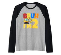 Bruh Im 2 Costruzione di escavatori 2 Anni Bambino 2 ° Compleanno Maglia con Maniche Raglan