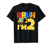 Bruh Im 2 Costruzione di escavatori 2 Anni Bambino 2 ° Compleanno Maglietta