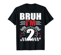 Bruh I'm 2 Two Race Car 2 ° compleanno Auto da corsa 2 anni Maglietta