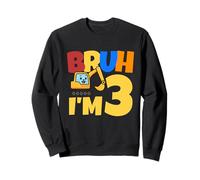Bruh Im 3 Costruzione di escavatori 3 ° Compleanno 3 Anni Bambino Felpa