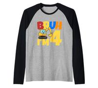 Bruh Im 4 Costruzione di escavatori 4 ° Compleanno 4 Anni Bambino Maglia con Maniche Raglan