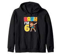 Bruh Im 6 Dabbing 6th Birthday Boy 6 Anni 1st Grade Felpa con Cappuccio