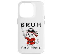 Bruh I'm A Pirate Cute Cat Halloween o festa di compleanno per bambini Custodia per iPhone 14 Pro