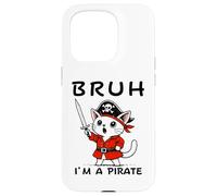Bruh I'm A Pirate Cute Cat Halloween o festa di compleanno per bambini Custodia per iPhone 15 Pro