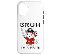 Bruh I'm A Pirate Cute Cat Halloween o festa di compleanno per bambini Custodia per iPhone 16