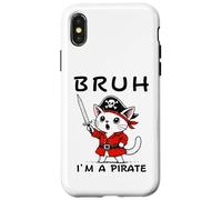 Bruh I'm A Pirate Cute Cat Halloween o festa di compleanno per bambini Custodia per iPhone X/XS