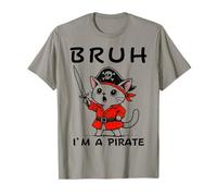 Bruh I'm A Pirate Cute Cat Halloween o Festa di Compleanno per Bambini Maglietta