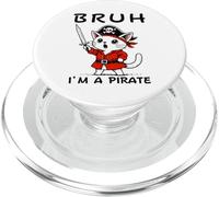 Bruh I'm A Pirate Cute Cat Halloween o festa di compleanno per bambini PopSockets PopGrip per MagSafe