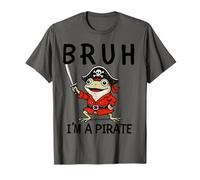 Bruh I'm a Pirate Retro Frog Lazy Halloween Costume Bambini Ragazzo Maglietta