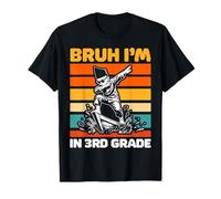 Bruh! I'm in 3rd Grade Aura Farming Boy Divertente Ritorno a Scuola Maglietta