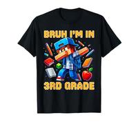 Bruh I'm in 3rd Grade Dabbing Ragazzi Bambini Gamer Ritorno A Scuola Maglietta