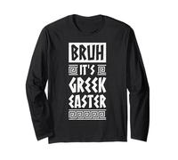 Bruh It Is Greco Pasqua Ortodossa Pasqua Grecia Maglia a Manica