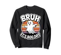 Bruh It's Boo Day Funny Ghost Meme - Bruh Halloween Felpa