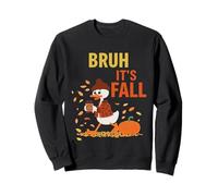 Bruh It's Fall - Divertente Design con Zucca, caffè e Anatra Felpa