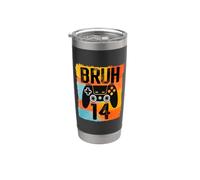 Bruh Its My 14th Birthday 14 Anno vecchio videogioco Gamer Bicchiere termico in acciaio inox doppia parete
