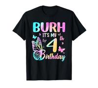 Bruh It's My 4th Birthday Butterfly Theme 4 anni Maglietta