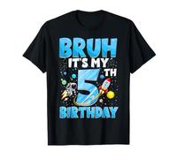 Bruh It's My 5th Birthday Boy Astronauta 5 Anni Bambini Maglietta