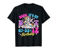 Bruh It's My 67-55=12 12 ° Compleanno Dabbing Unicorn Girl Kid Maglietta